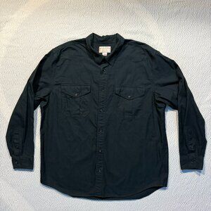 Vintage Filson Work Shirt Mens Size 2XL Black Button Up Long Sleeve Cotton CC